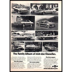 1974 Chevy Chevelle Lineup Line Up Vintage Print Ad Coupe Sedan Wagon Wall Art